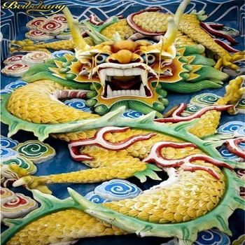Po meri Zidana Tapete Za Stene 3D Reliefni Kitajski zmaj Umetnost Lepote Spalnica TV Ozadju Domače Stene papirja Dekoracijo Slikarstvo