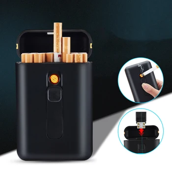 Podjetje Tanko 20pcs Plastičnih Cigaret Primeru Lažji USB Polnilne Ultra-tanko Cigareto v Primeru