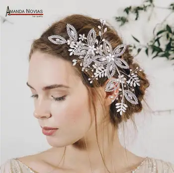 Princesa Kristalno Tiaras in Krone Glavo Peneče poročno cvetje headpieces