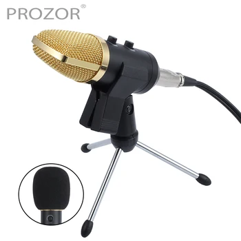 PROZOR USB Kondenzatorskega Mikrofona, Studio za Avdio Oddajanje Zvoka Snemanje Stojalo Cardioid Polar Vzorec s Stojalom Črna Pena Skp