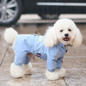 S-2XL PU Pes Nepremočljiv dežni Plašč Majhne, Srednje Ljubljenčki, Dež Plašč, Odsevna Oblačila za Pse, za Majhen Pes Hooded Jumpsuit za Hišne živali Oblačila