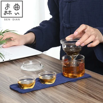 SENDIAN Prenosni Potovanja Čaj Nastavite Z Vrečko Novi Japonski Steklene Čajne Skodelice Nastavite 2021 Vroče Prodaje Potovanja Bistvene Čaj, Set Pribor