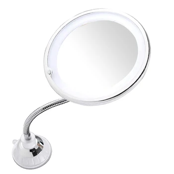 Sesalni Zložljiva Ogledala PVC Ogledalo 360-Stopinjski Zasuk LED 10X Z veliko Sesalno Pokal Prenosni Akumulatorski Potovanja Doma Ogledalo