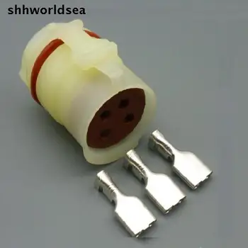 shhworldsea 5/30/100sets 4PIN 6.3 mm kit auto plastične žice priključek