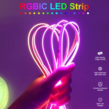 Strani Luminiscence RGBIC LED Trak Svetlo Visoko Gostoto Prilagodljiv RA90 Zatemniti Full color RGB teče Voda WS2811LED LED Luči