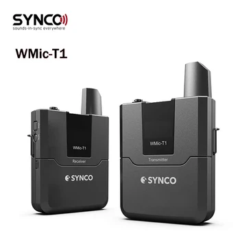 SYNCO WMic-T1 UHF Brezžični Mikrofonski Sistem Oddajnik+Sprejemnik Lavalier Mikrofon vhod 3,5 mm TRS&TRRS Skladiščenje Vrečka za Pametni Kamero