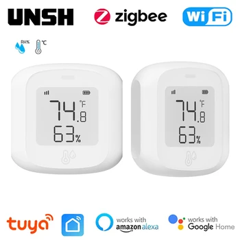 Tuya Smart WiFi/Zigbee Temperature in Vlažnosti Tipalo Sobne Termometer, Higrometer z LCD Zaslonom Podporo Alexa googlova Domača stran