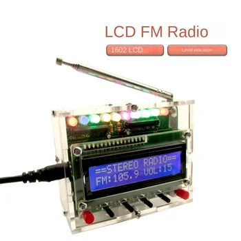 UKV-Radio Kompleti za Spajkanje Projektov z LCD Zaslonom RDA5807 FM 87-108MHz Praksi Komplet Brezžične Prejeli+ Rog + Primeru + NAPAJANJE
