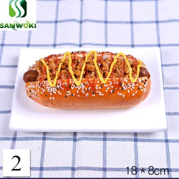 Umetno hrano model Simulacije hot dog Kruh Trak Ponaredek Hamburger vzorec Hot Dog Čar Kruha Trak okno display rekviziti