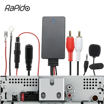 Univerzalni Bluetooth Car Kit Telefonski Klic Prostoročni Mikrofon AUX 2 RCA Kabel Adapter za Tovornjak Avto Zvočniki Radio Glasba Zvok V