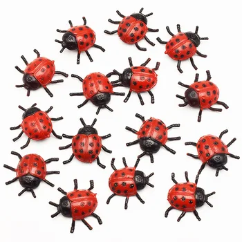 VROČE PRODAJE 10pcs Simulacije Mini Ladybug Živali Model Plastičnih Veren Insektov Akcijska Figura, Igrače za Otroke Zgodnje Izobraževanje Igrača