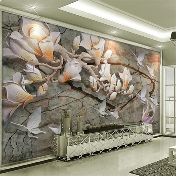 wellyu Meri velike freske modni dom dekoracijo novi Kitajski magnolija lignji slika 3D dnevna soba, slike za ozadje