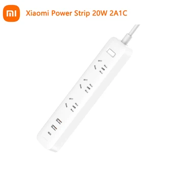 Xiaomi Mijia MI Plug QC 3.0 20W Hitro Polnjenje, Power Trak 3 Vtičnice, 2 USB-A 1 Tip-C Standardni Vtič Vmesnika Razširitev Vodi 1,8 m