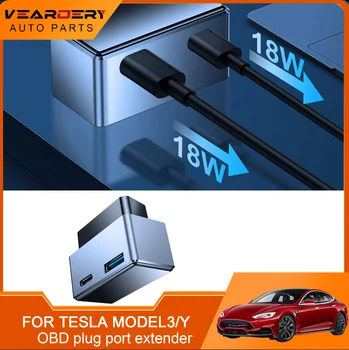 Za Tesla Model 3 Y X S OBD Plug Vrata Extender Telefon PD Hitro Polnjenje USB Tip-C Dual Glave Stenski Adapter 2023 2021 2022
