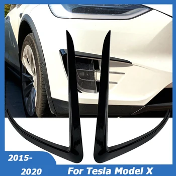 Za Tesla Model X 2015-2020 Sprednji Odbijač Kritje Veter Nož ABS Plastike Luči za Meglo Obrvi Nalepke Trim Rezilo Avto Dodatki