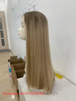 čipke vrhu lasulja blond lasuljo Evropski las judovske lasuljo košer lasuljo ravno najbolj naravnih in Najbolj Sheitels brezplačna dostava